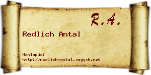 Redlich Antal névjegykártya